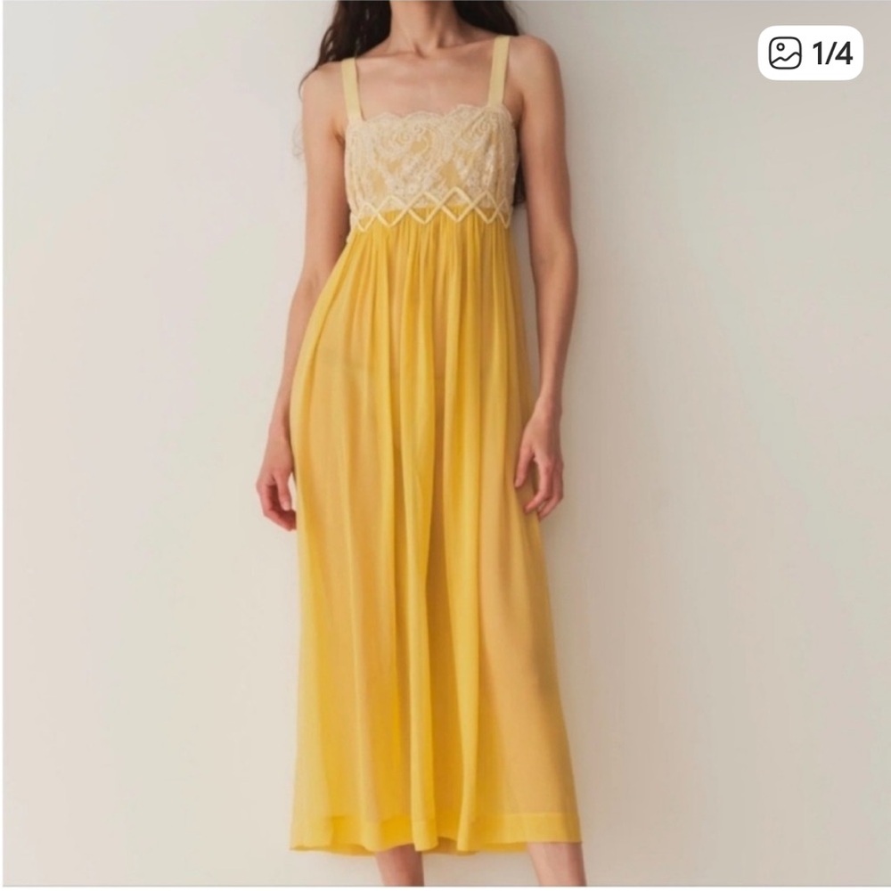 DÔEN Heirloom Analia dress in dandelion yellow, XS - Picture 3 of 10